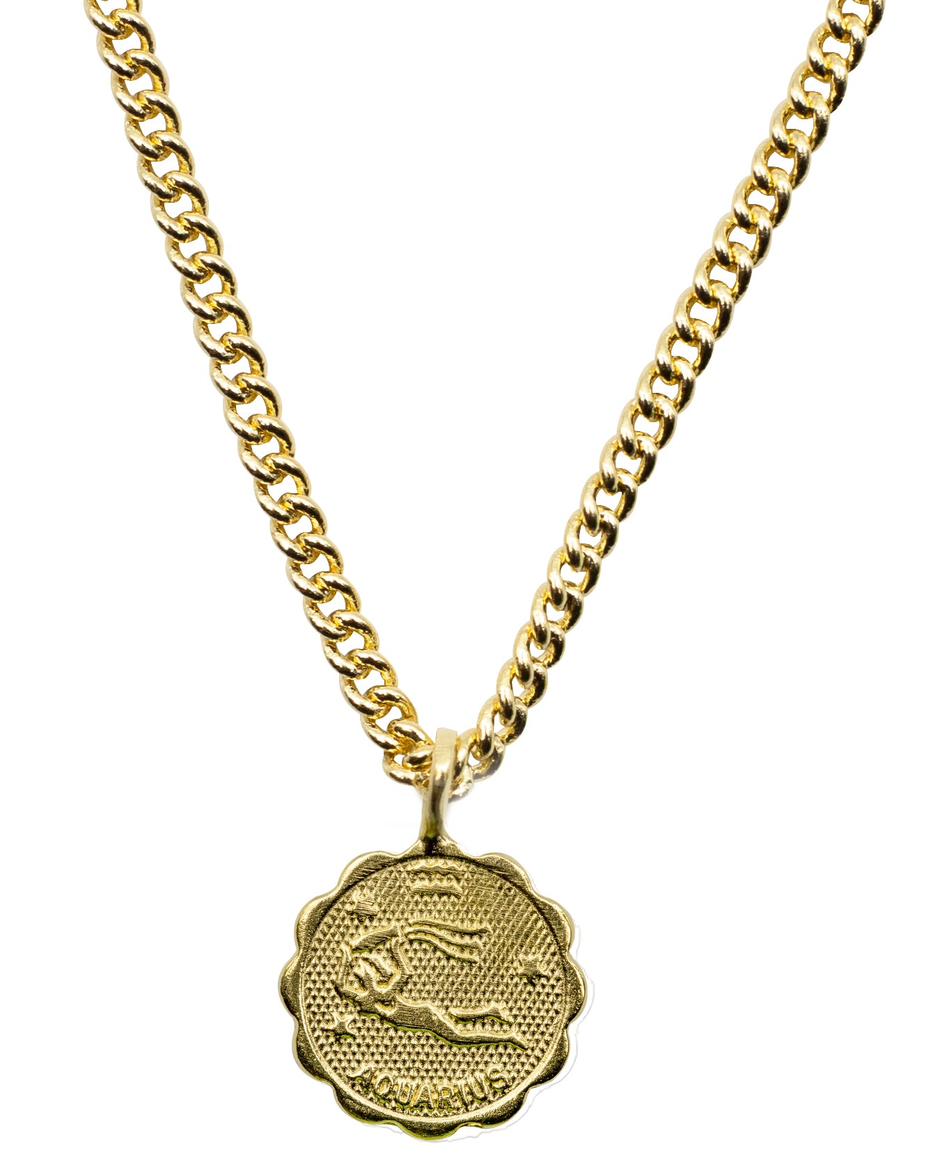 Gold-colored store Aquarius Coin Pendant