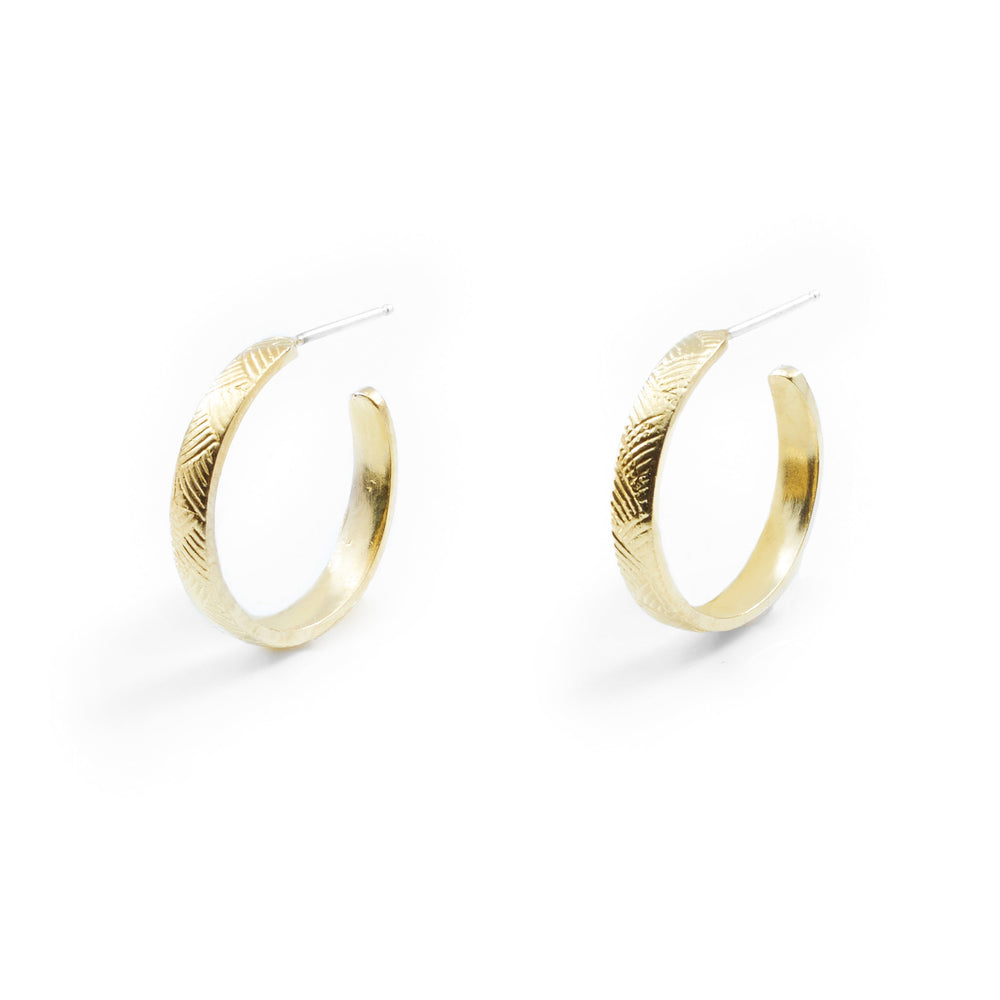 Vintage Lines Hoop Earrings