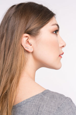 
            
                Load image into Gallery viewer, Hammered Bar + Circle Stud Earrings
            
        
