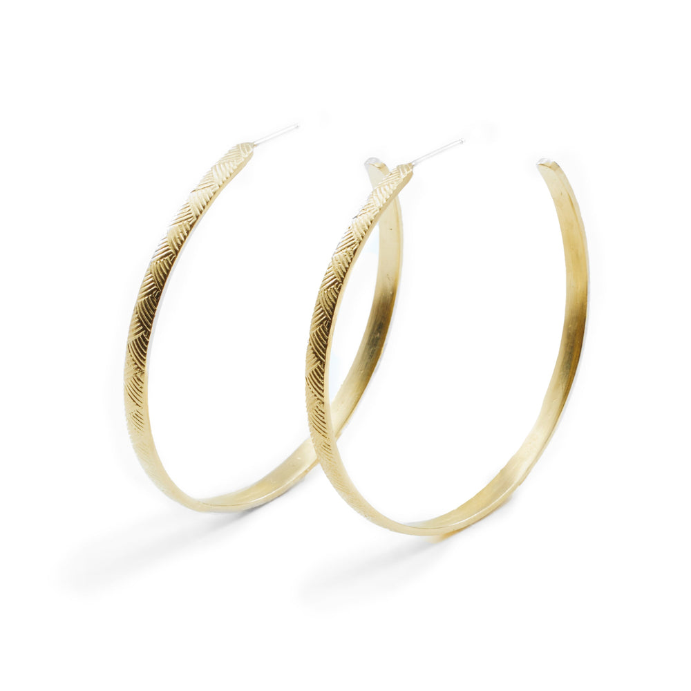 
                      
                        Vintage Lines Hoop Earrings
                      
                    