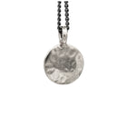 Hammered Circle Charm Necklace in Silver