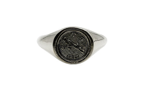 
            
                Load image into Gallery viewer, An Astrology Ring with Zodiac Aries. Piece of Men and Women Jewelry in Silver
            
        