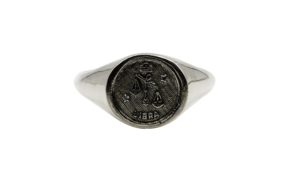 
            
                Load image into Gallery viewer, An Astrology Ring with Zodiac Libra. Piece of Men and Women Jewelry in Silver
            
        
