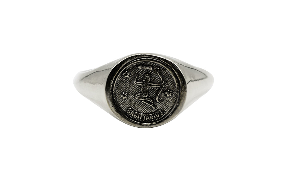 
            
                Load image into Gallery viewer, An Astrology Ring with Zodiac Sagittarius. Piece of Men and Women Jewelry in Silver
            
        