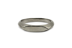 
            
                Load image into Gallery viewer, Mini retro vintage diamond shaped signet ring casted in 100% recycled sterling silver. This custom handmade piece was made by a jeweler in Brooklyn NYC.
            
        