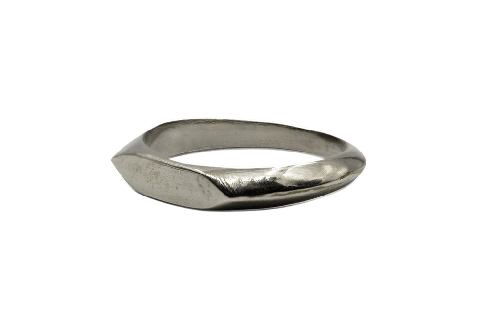 
            
                Load image into Gallery viewer, Mini retro vintage diamond shaped signet ring casted in 100% recycled sterling silver. This custom handmade piece was made by a jeweler in Brooklyn NYC.
            
        